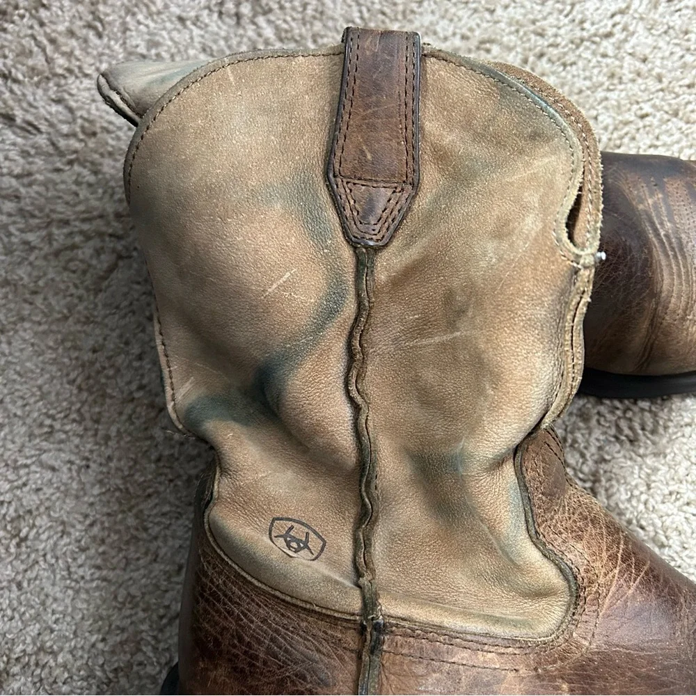 Men’s Brown Ariat Rambler Western Leather Boots Size 10 |A4